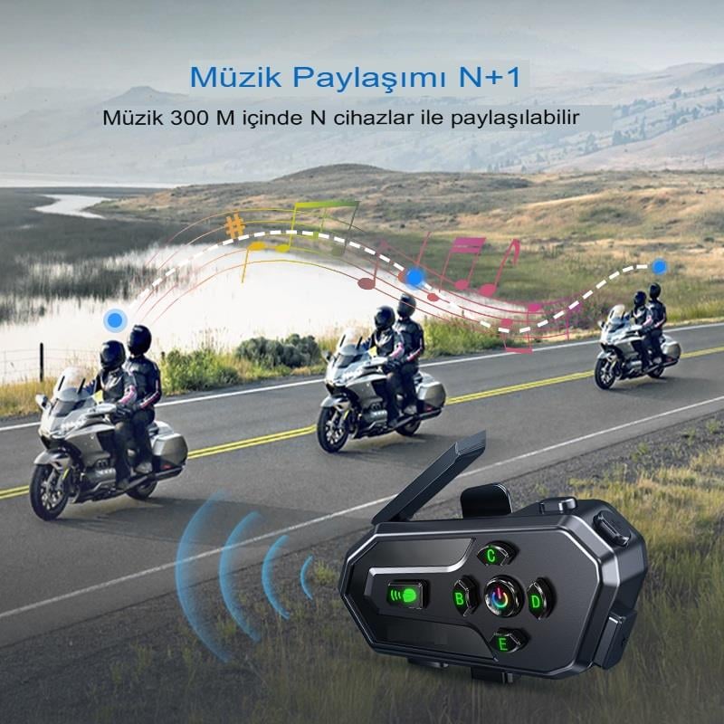 Grup intercoom 6 Kişi Bağlantılı 2 Kişi Konuşmalı İntercoom motorcu Kask Kulaklık