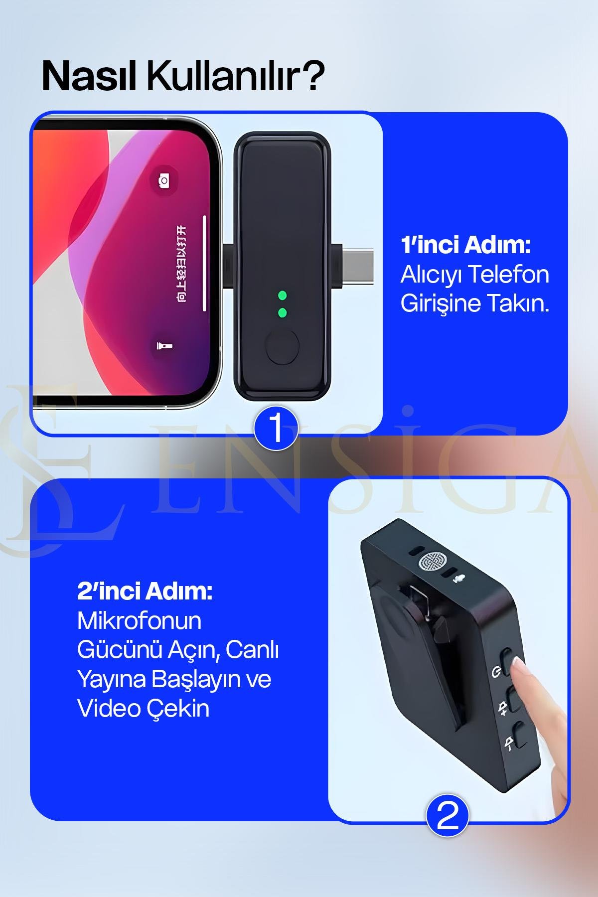 Kablosuz 2'li Yaka Mikrofonu ile Profesyonel Ses Kalitesi 3in1