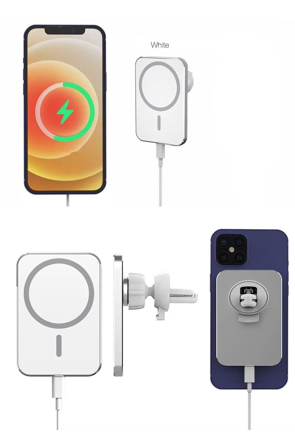 Kablosuz Şarj Araç içi Havalandırma Telefon Tutucu 15W Wireless Hızlı Şarj Cihazı Magsafe Uyumlu
