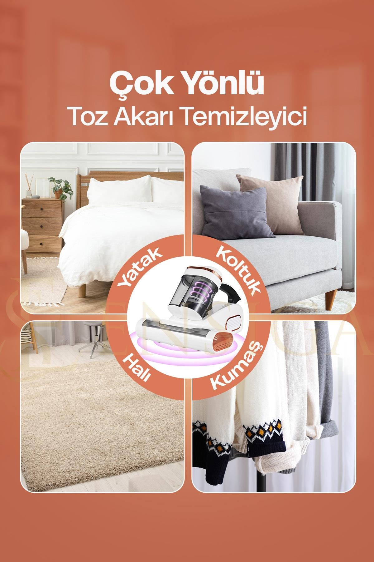 Kablosuz Yeni Tasarım UV Işık ve Hepa Filtre ile OEM Yatak Temizleyici Yatak Toz Elektrikli Süpürge