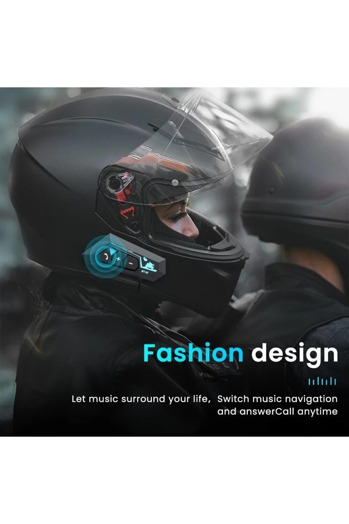 Kask Kulaklık Bt22 Bluetooth Motosiklet Kulaklık 5.0 Bluetooth Intercom Motosiklet Kulaklık