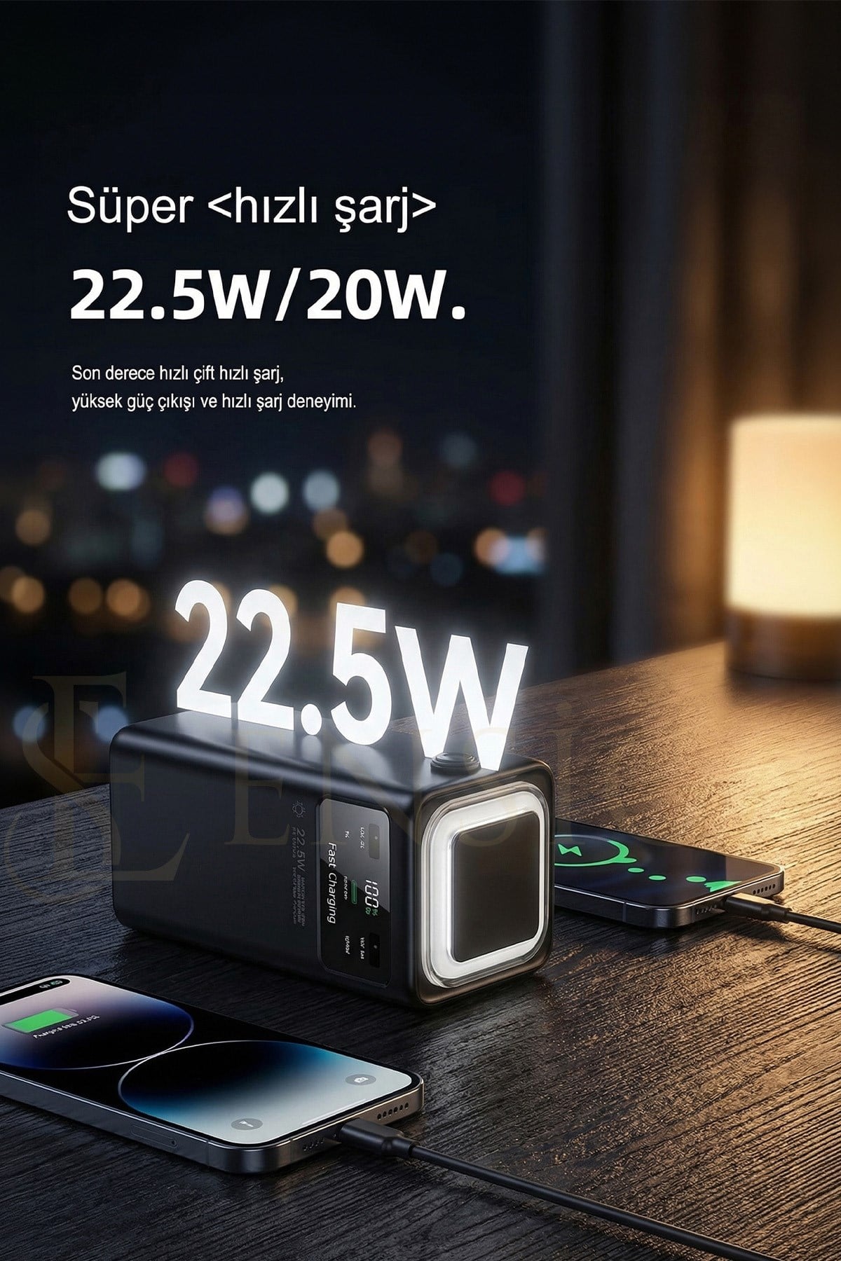 Led Aydınlatmalı 50.000 mAh Taşıma Askı Hızlı Şarj 22,5w Ultra Güçlü Powerbank