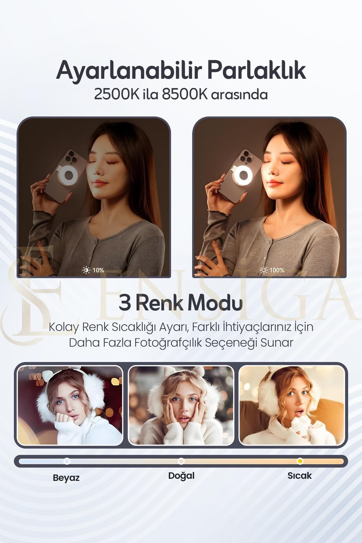 LED Selfie Ring Light Telefon Selfie Işığı