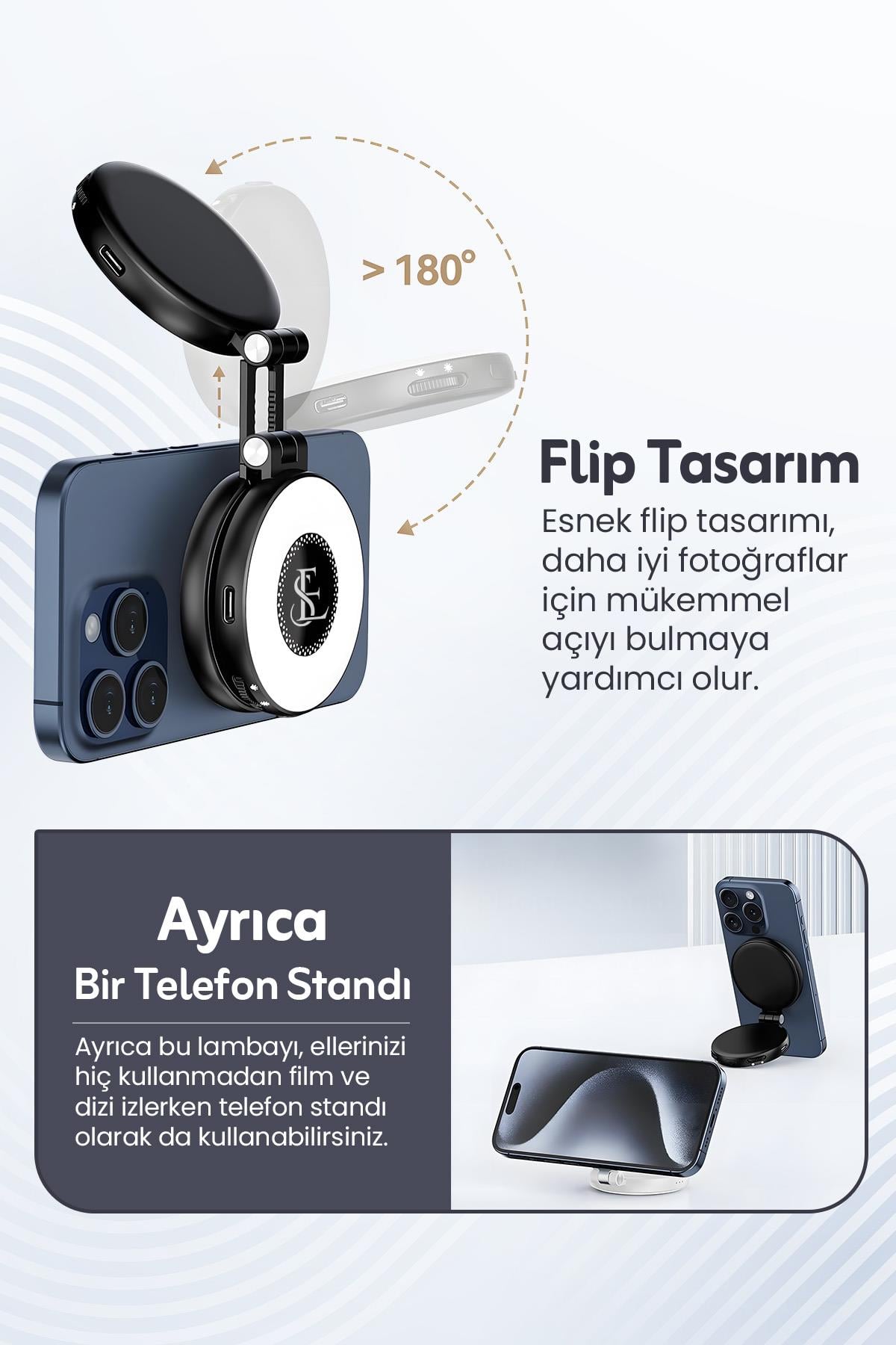 LED Selfie Ring Light Telefon Selfie Işığı
