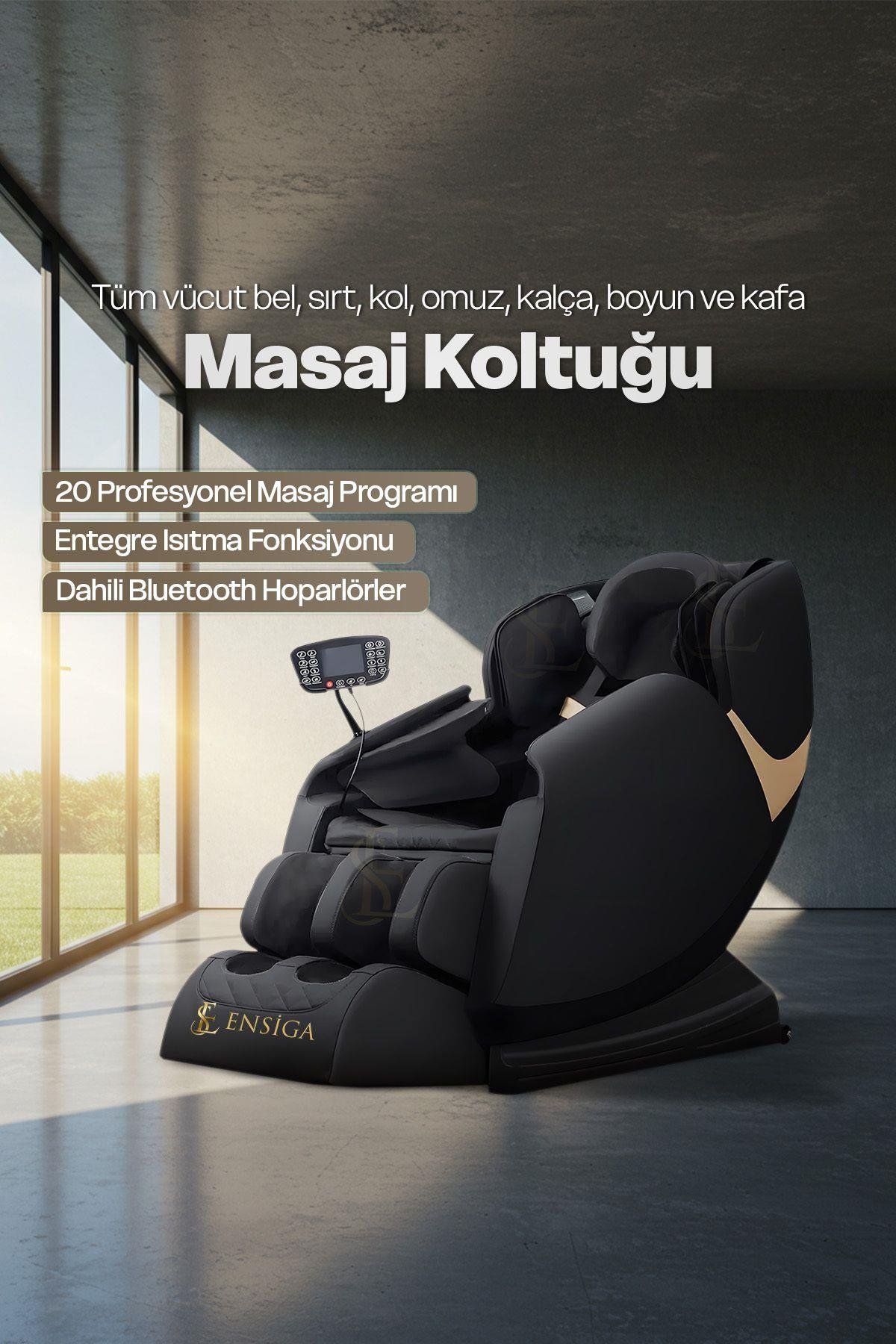 Luxury Profesyonel Isıtmalı Masaj Koltuğu Tüm Vucud Bel Sırt Kol Omuz Kalça Boyun Kafa Masajı