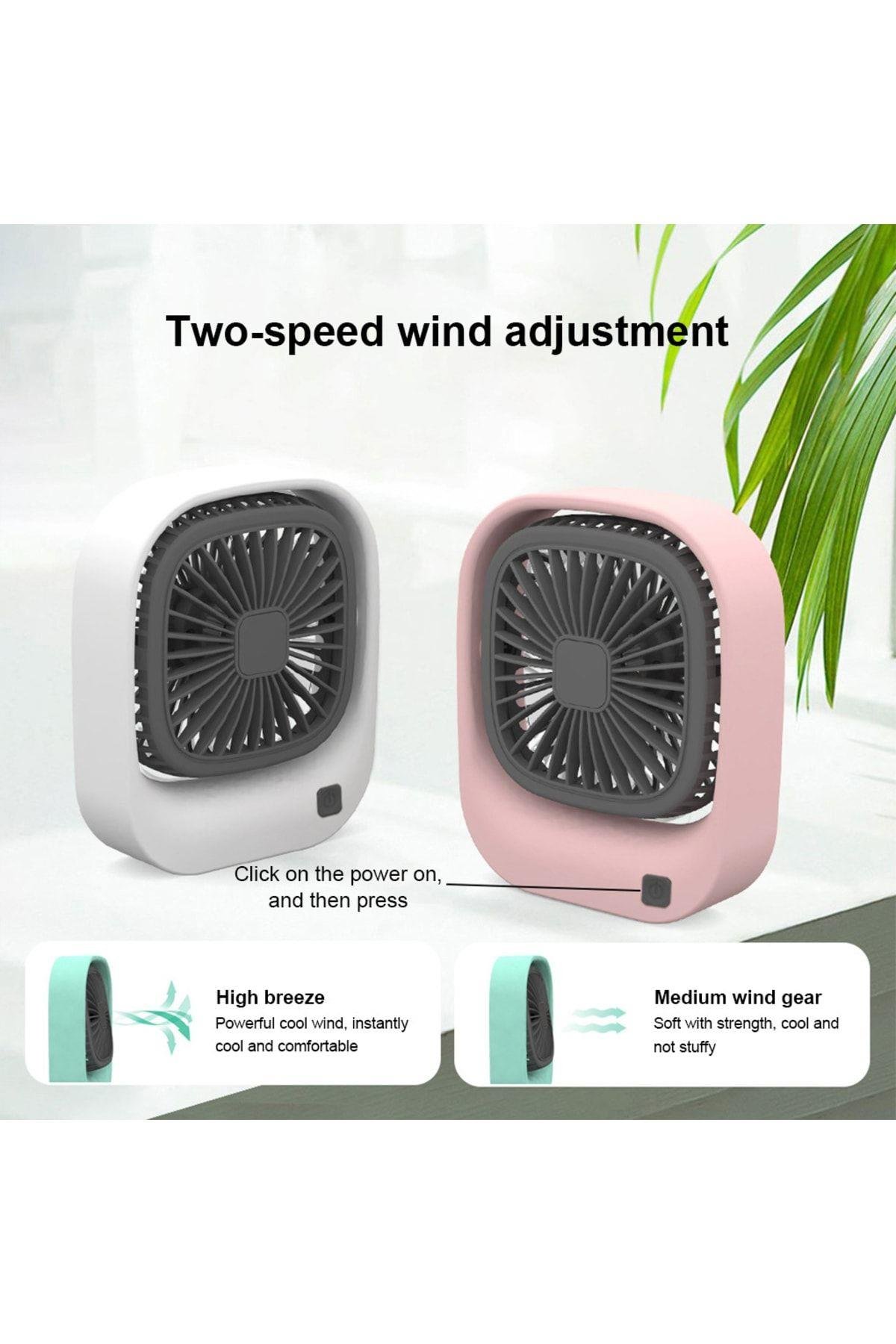 Masa Fanı Mini Taşınabilir Usb Şarj Fanı Salınımlı 90° Eğimli Fan