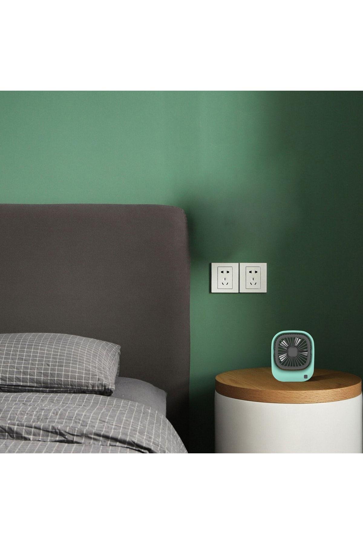 Masa Fanı Mini Taşınabilir Usb Şarj Fanı Salınımlı 90° Eğimli Fan