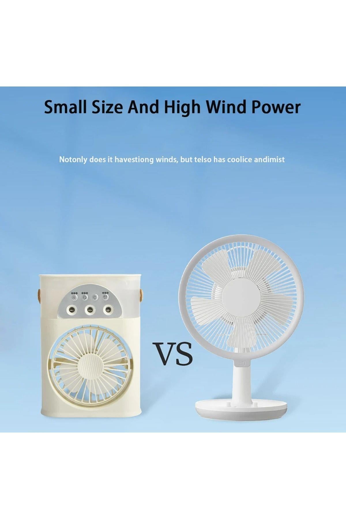 Masaüstü klima taşınabilir Fan çift sprey ultrasonik atomizasyon 3-Speed gece lambası Fan