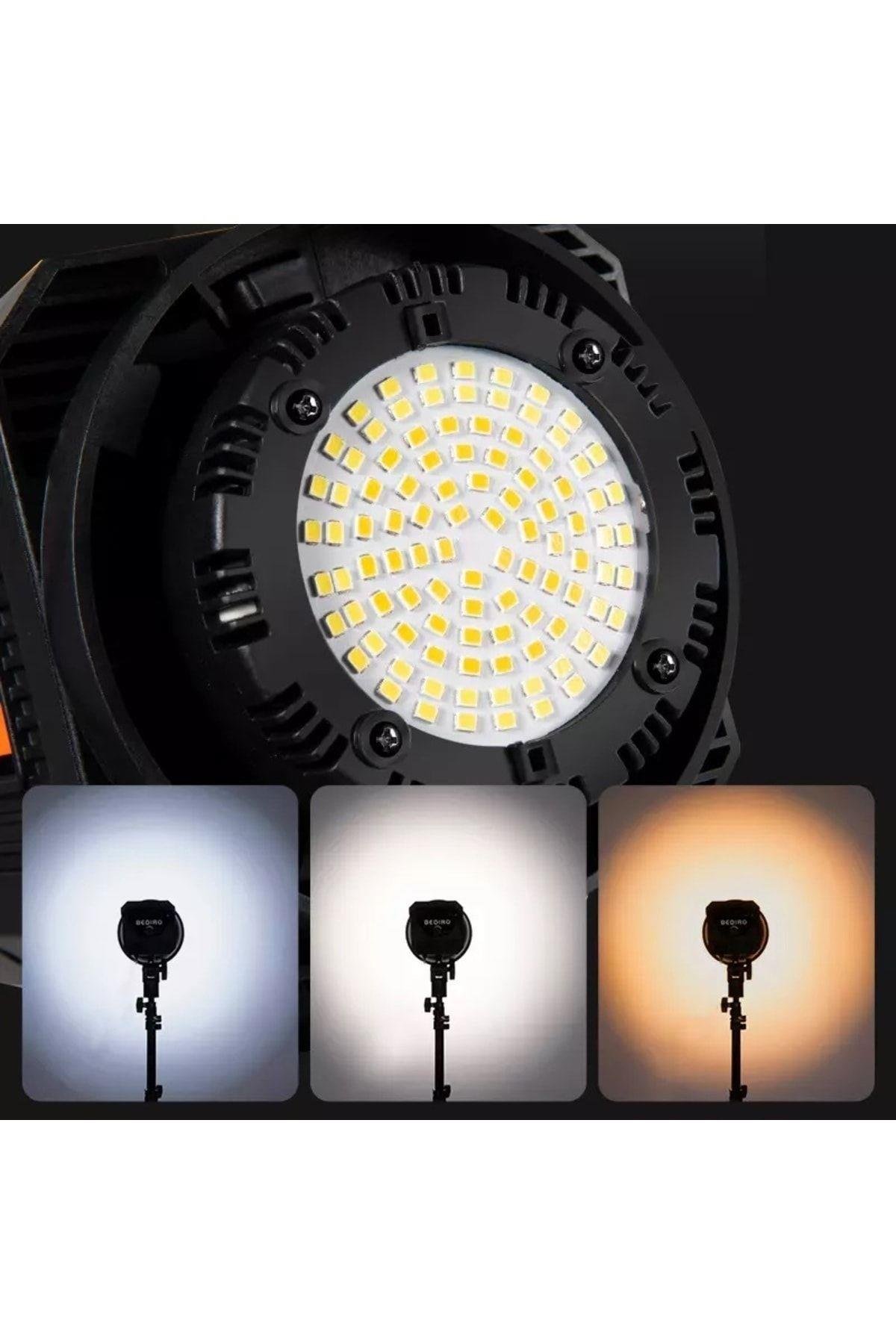Mega Lux Fotoğraf Stüdyosu Led Sürekli Video Işığı 65cm Bowens Fener Tarzı Softbox + 2.1 Mt Tripod
