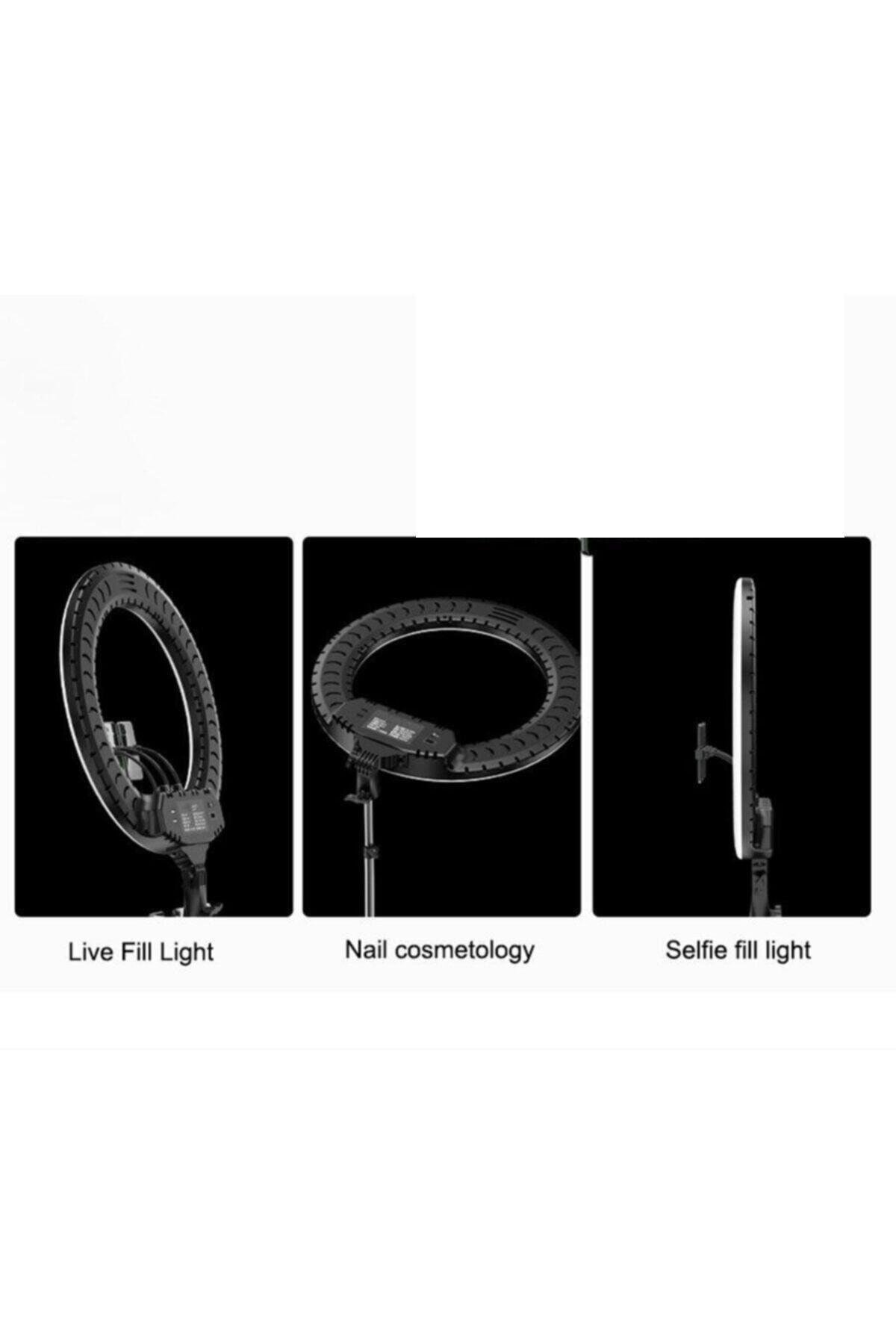 Megalux 18 Inç Ring Light Youtuber Makyaj Güzellik 5500k 48w Kuaför Kit Çantalı Ve Kumandalı