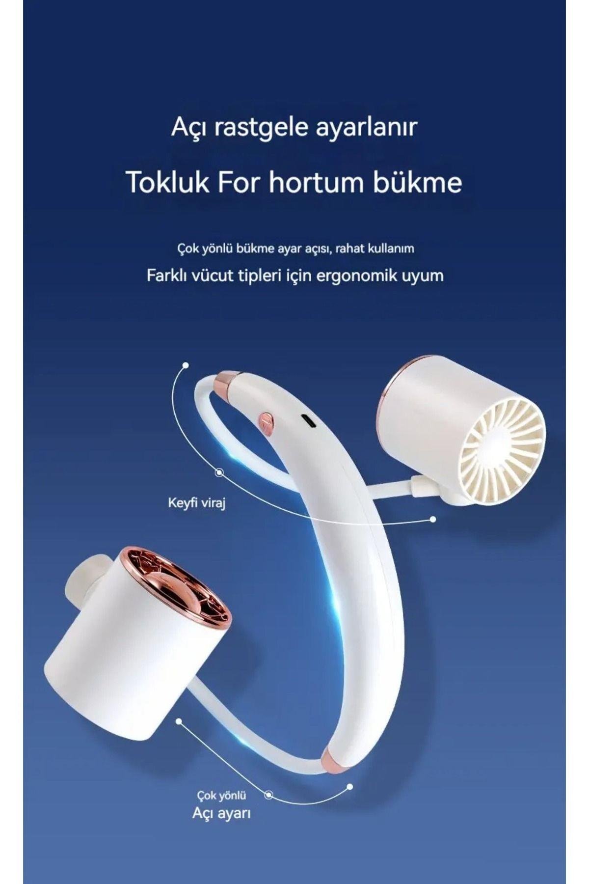 Mini Fan USB Tembel Asılı Boyun Katlanabilir Taşınabilir Küçük Fan Uzun Ömrü Turbo