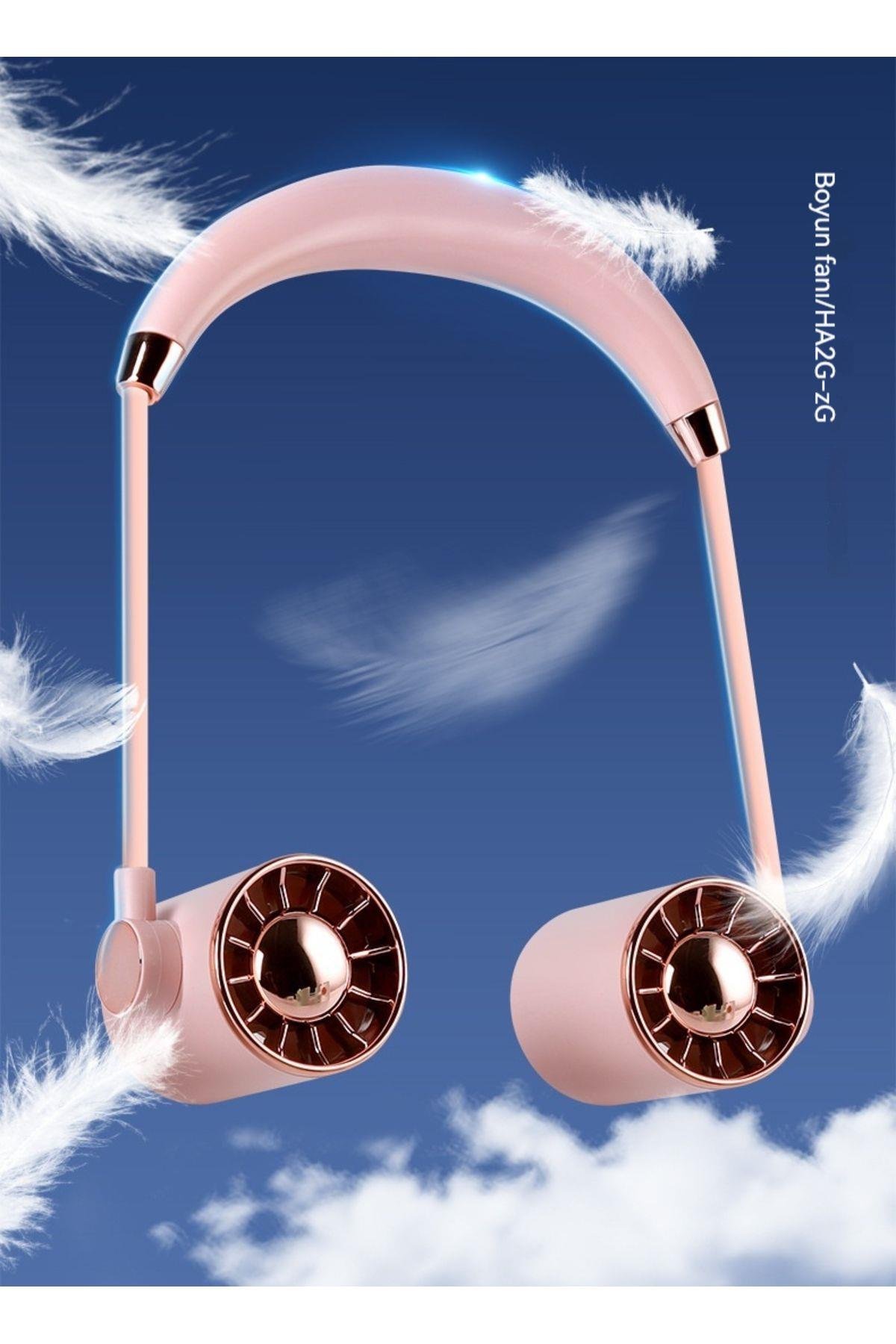 Mini Fan USB Tembel Asılı Boyun Katlanabilir Taşınabilir Küçük Fan Uzun Ömrü Turbo