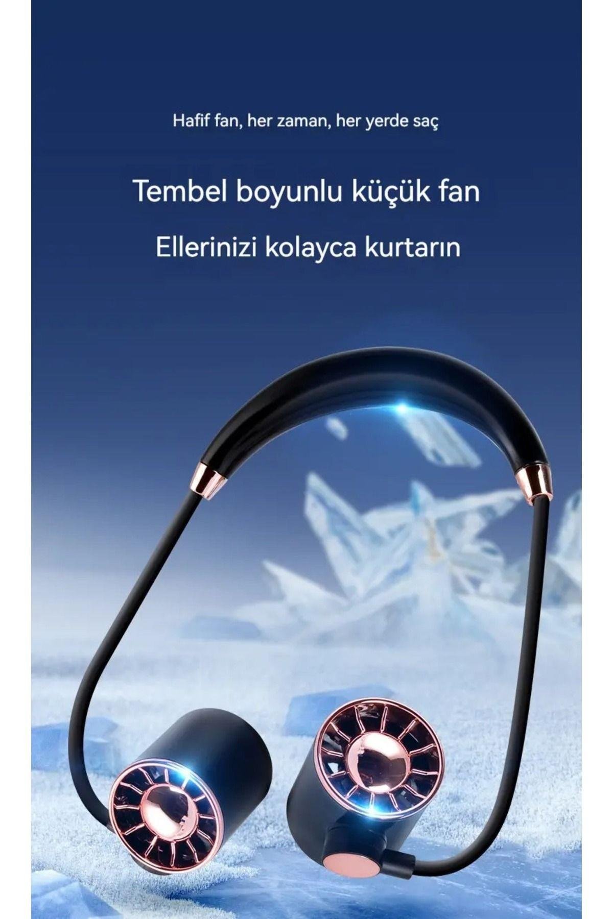 Mini Fan USB Tembel Asılı Boyun Katlanabilir Taşınabilir Küçük Fan Uzun Ömrü Turbo
