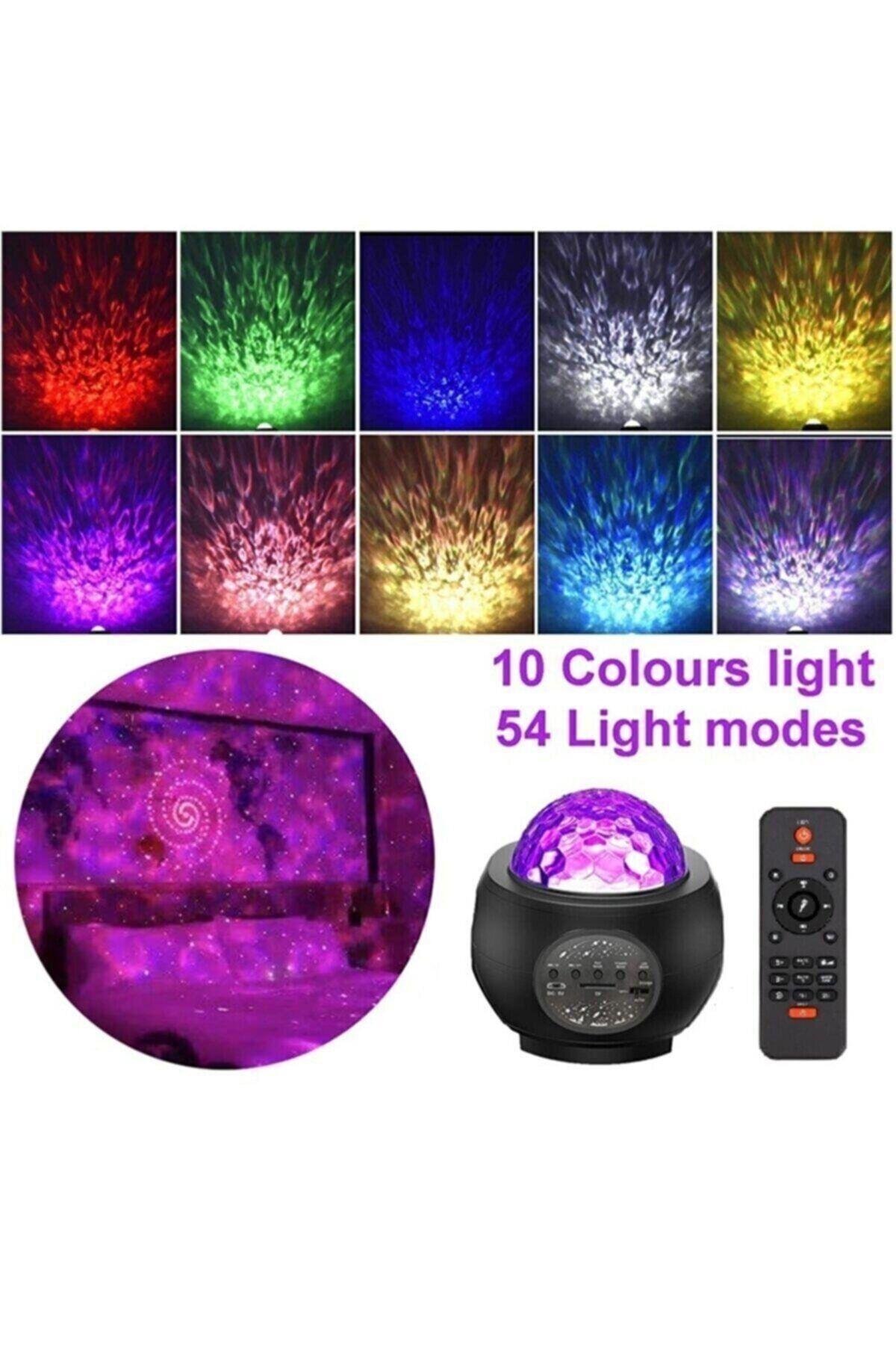 Projektör Parti Gece Lambası Bluetooth Hoparlör Starry Ambians