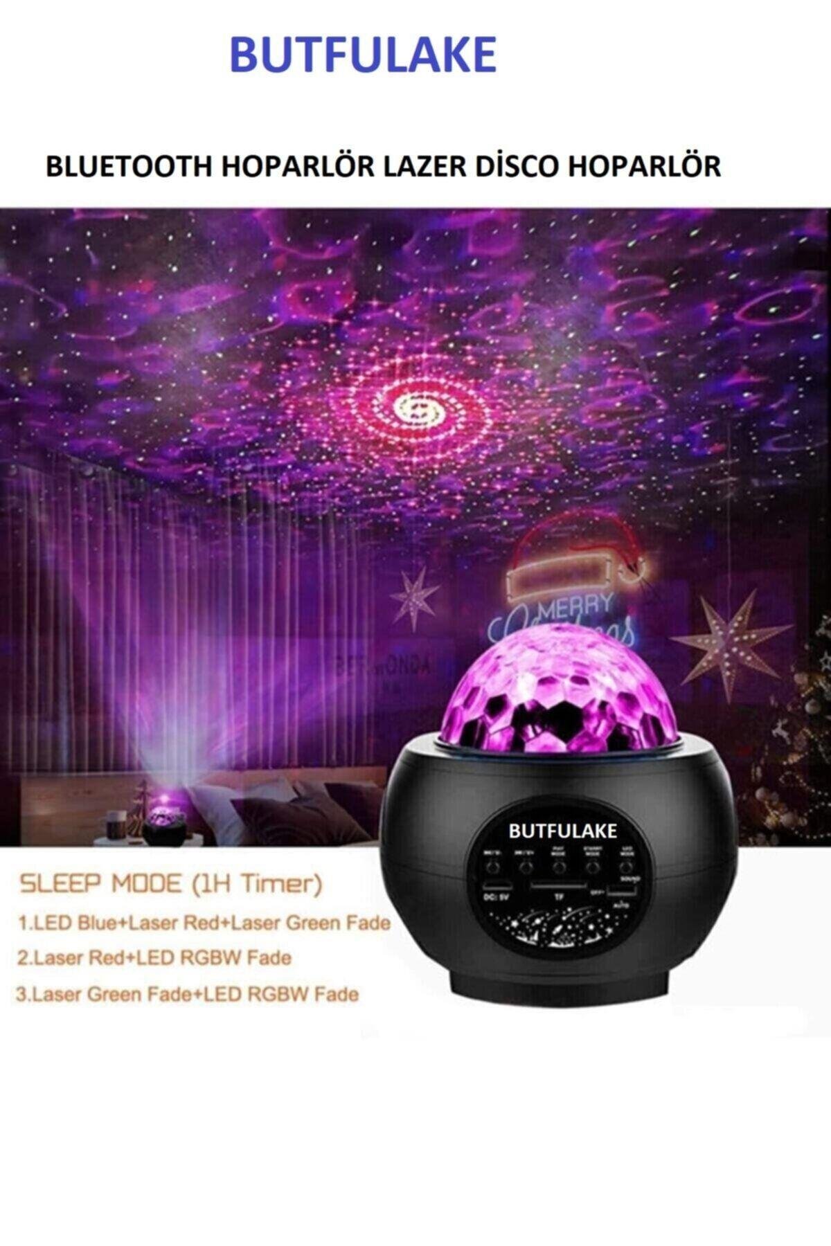 Projektör Parti Gece Lambası Bluetooth Hoparlör Starry Ambians