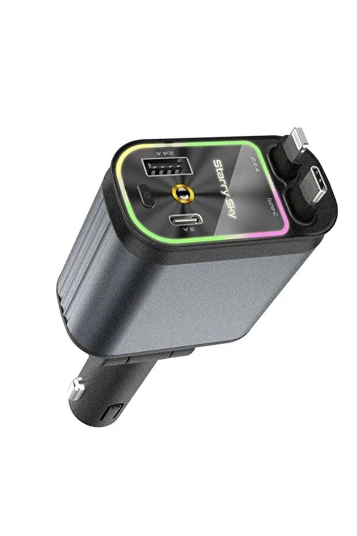 QC3.0 66W PD Hızlı Şarjlı Araç Şarj Cihazı Yıldızlı Tavan Ambiyans Işıklı Çoklu Şarj Adaptörü