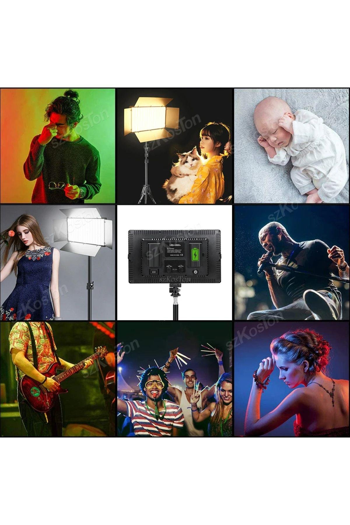Rgb Bataryalı 800 Led Fotoğraf Stüdyo Vlog Röportoj Yayın Çekim Işığı Tripodlu Led