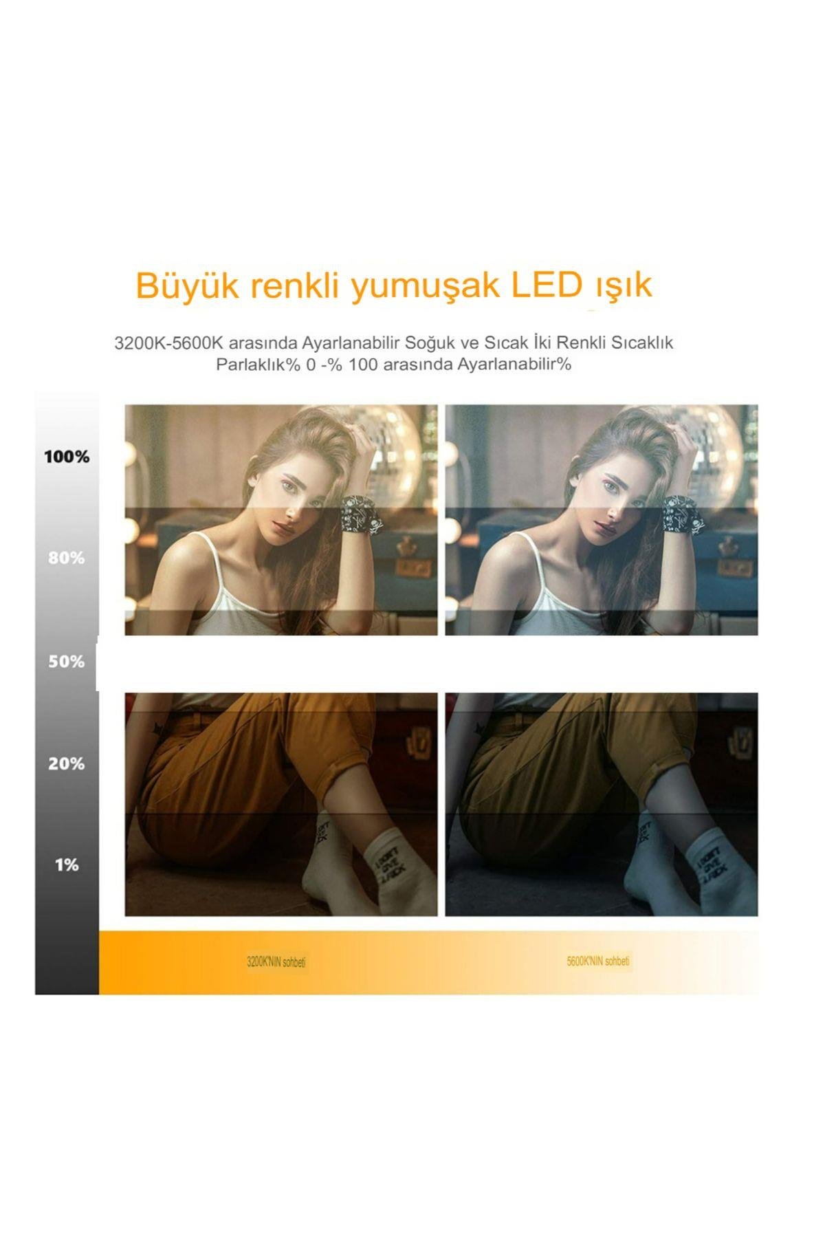 Rgb Bataryalı 800 Led Fotoğraf Stüdyo Vlog Röportoj Yayın Çekim Işığı Tripodlu Led