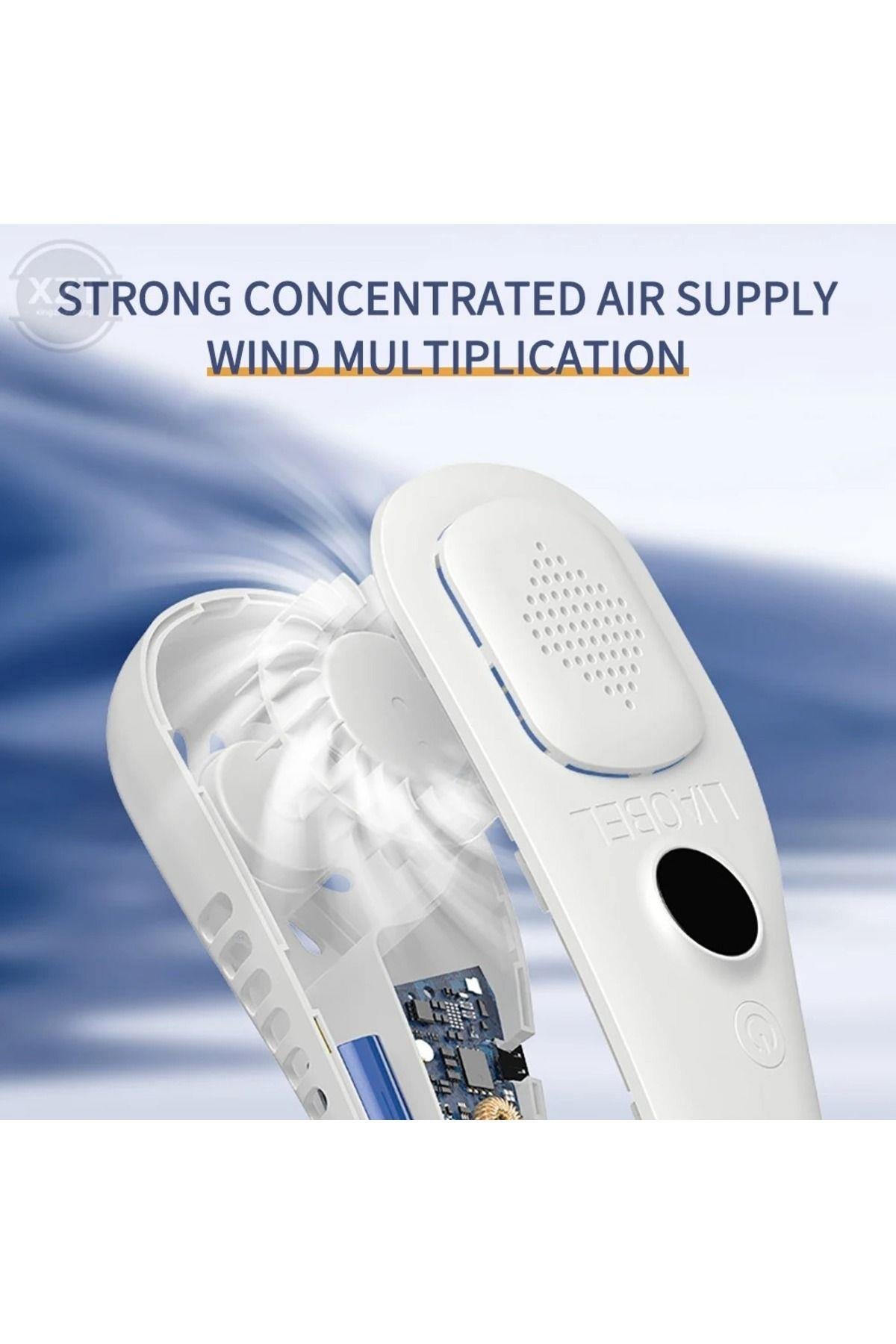 Şarj edilebilir giyilebilir kafa Fan eller serbest USB Mini Fan seyahat taşınabilir asılı boyun Fan