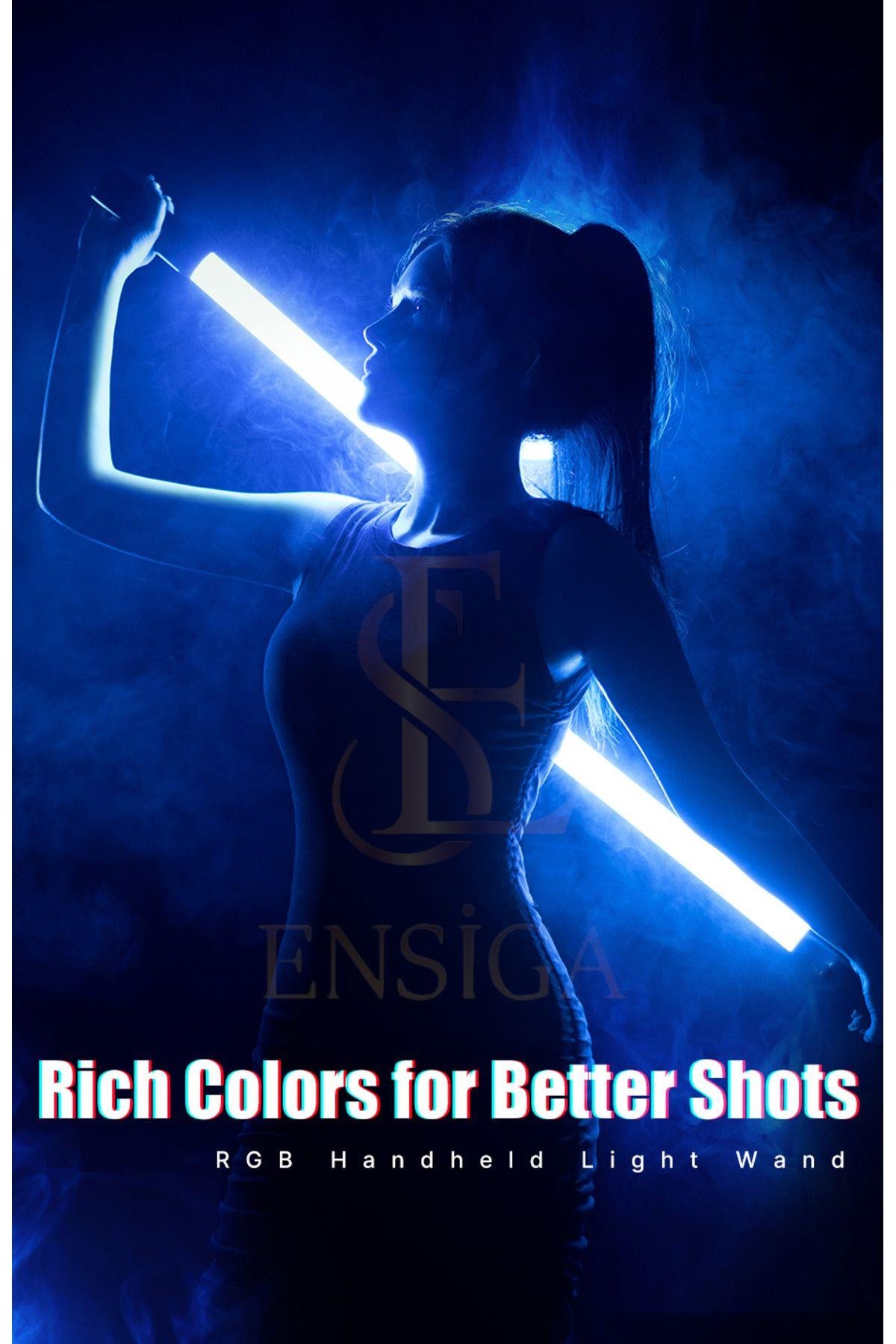 Şarjlı 1 Ad Fotoğrafçılık Işık Çubuğu Rgb Aydınlatma Ledi Canlı Video Çekimi Işığı 2+1 Mt Tripodlu