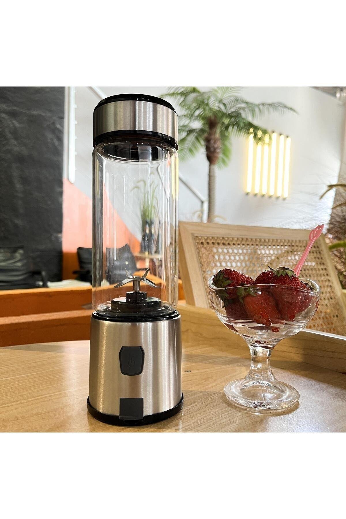 Şarjlı 4 bıçaklı metal Blender özelleştirilmiş taşınabilir yüzlü OEM kişisel USB mini blender