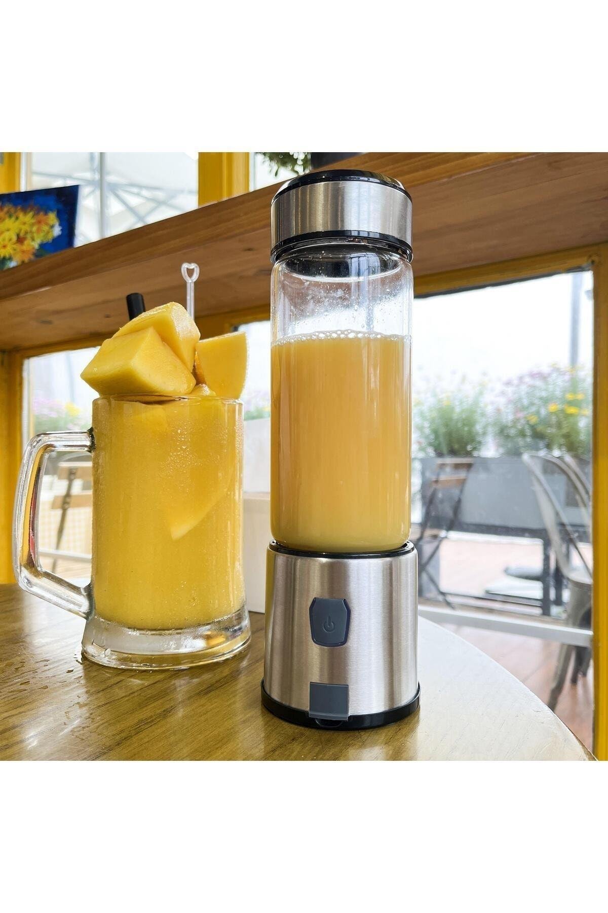 Şarjlı 4 bıçaklı metal Blender özelleştirilmiş taşınabilir yüzlü OEM kişisel USB mini blender
