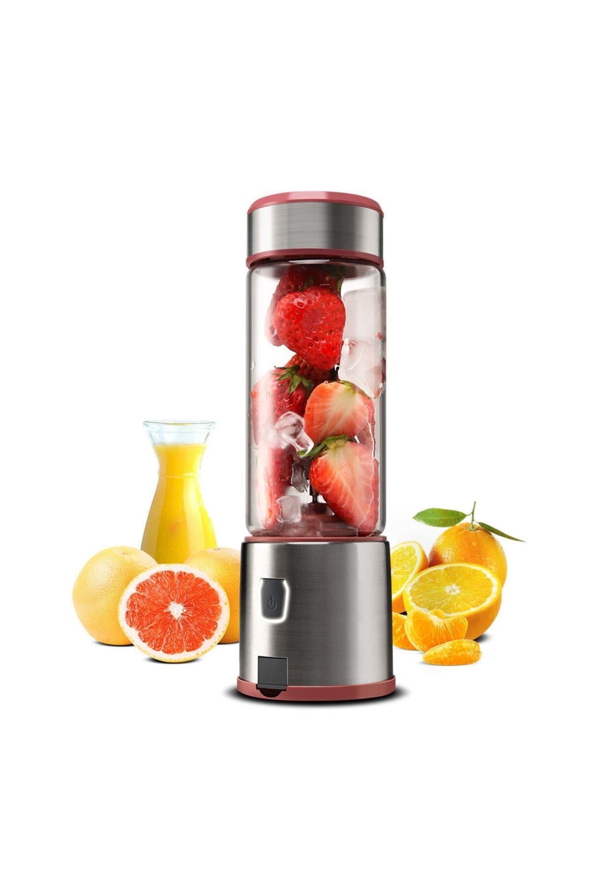 Şarjlı 4 bıçaklı metal Blender özelleştirilmiş taşınabilir yüzlü OEM kişisel USB mini blender