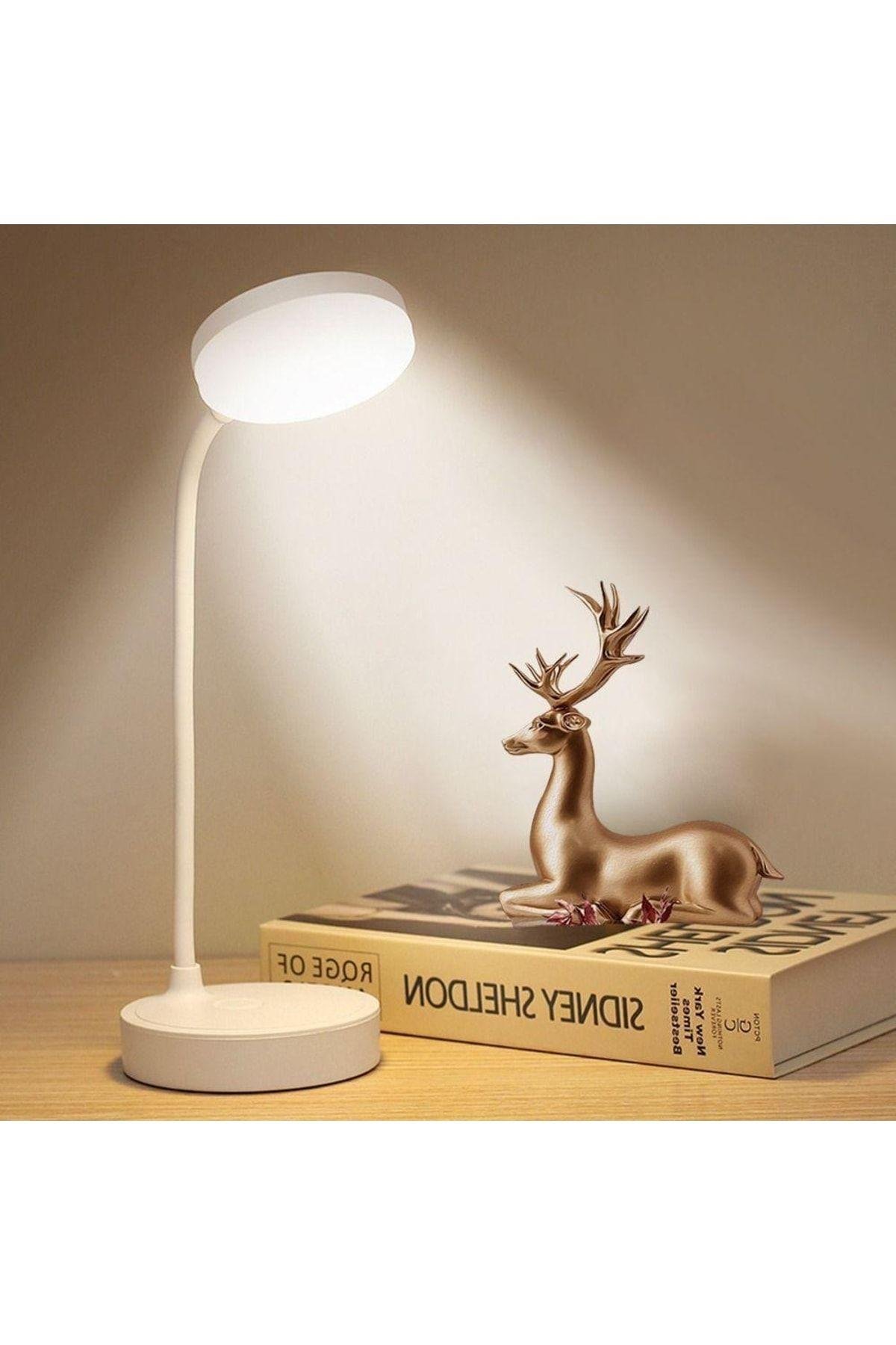 Şarjlı Dokunmatik 20 Led Çalışma Okuma Işığı Flexible Masa Lambası