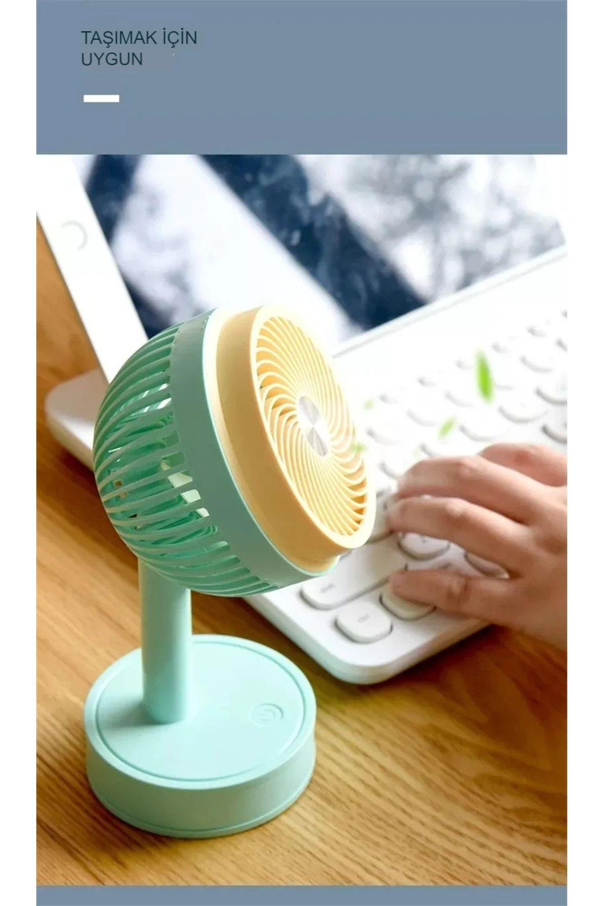 Şarjlı Masa Ve El Fan Taşınabilir Şarjlı Edilebilir Mini El fan