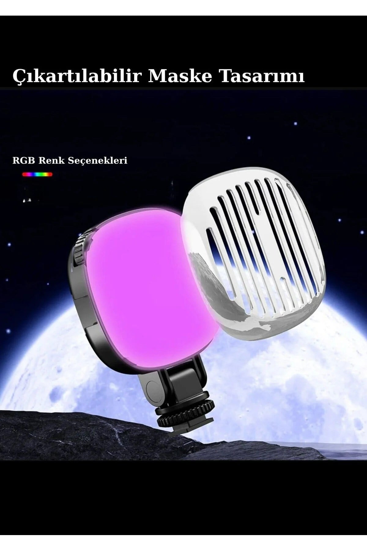 Selfie Işığı Şarjlı Telefon, Tripod ve Laptop Uyumlu Renk Ayarlı Mini RGB LED Dolgu Işığı (9000K)