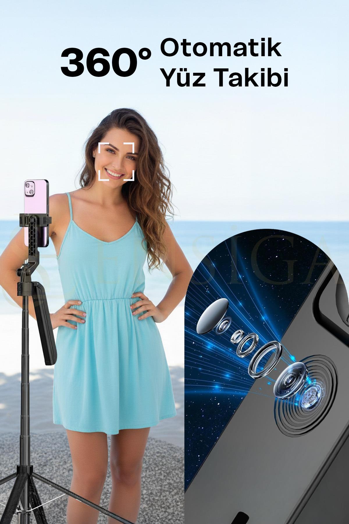 Sistemli Çok Amaçlı Bluetooth Kumandalı Akıllı Tripod + Selfie Çubuğu 180cm
