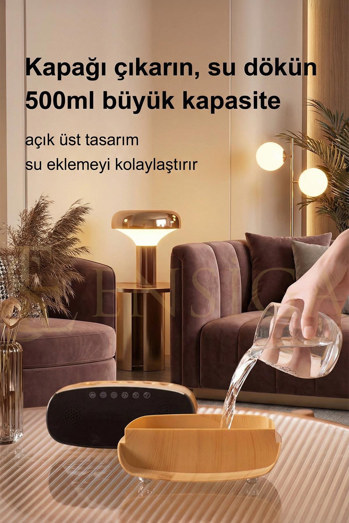 Speaker Özellikli Bluetooth Işıklı Hava Nemlendirici Aroma Difüzör Hava Nemlendirici 500ML