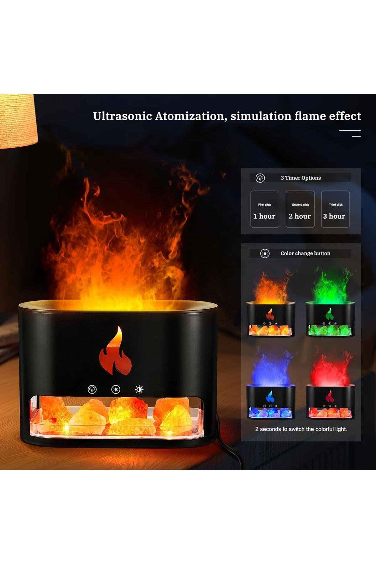 Taşınabilir 250ml Kapasiteli Led Modlu Aroma Yayıcı Tuz Hediyeli Hava Nemlendirici