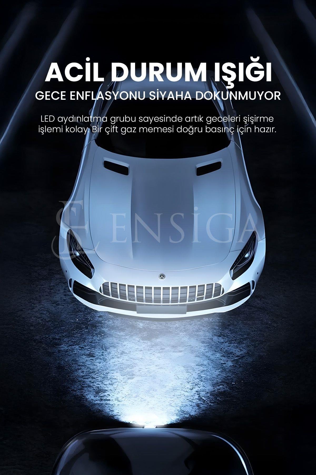 Taşınabilir araba hava pompası 150PSI hava Oto kompresörü 3600mAh kablosuz LED Şarjlı lastik şişirme