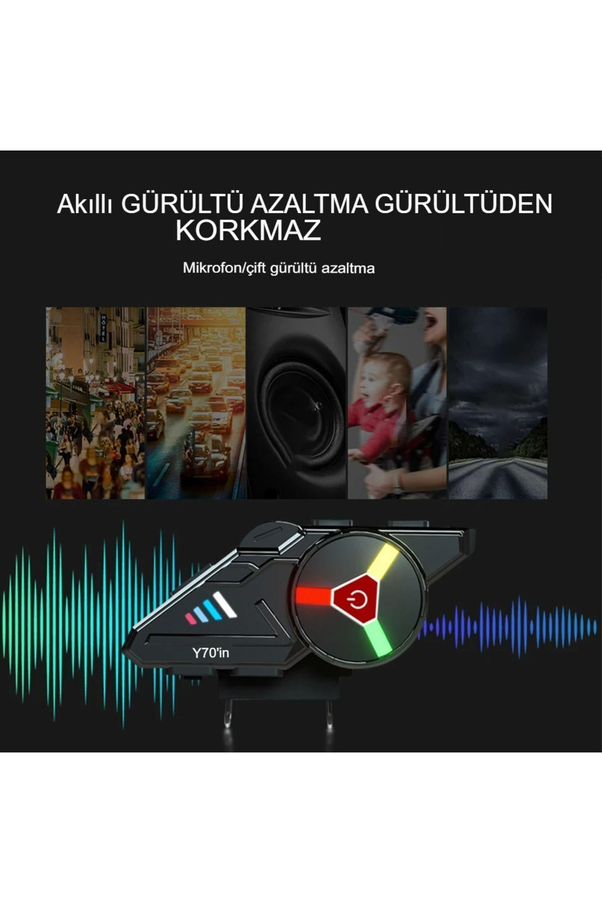Tek Bağlantı Bluetooth 5.3 Motosiklet Kask Kulaklık Rgb Işık 1.000 Mah Su Geçirmez Ses Asistan