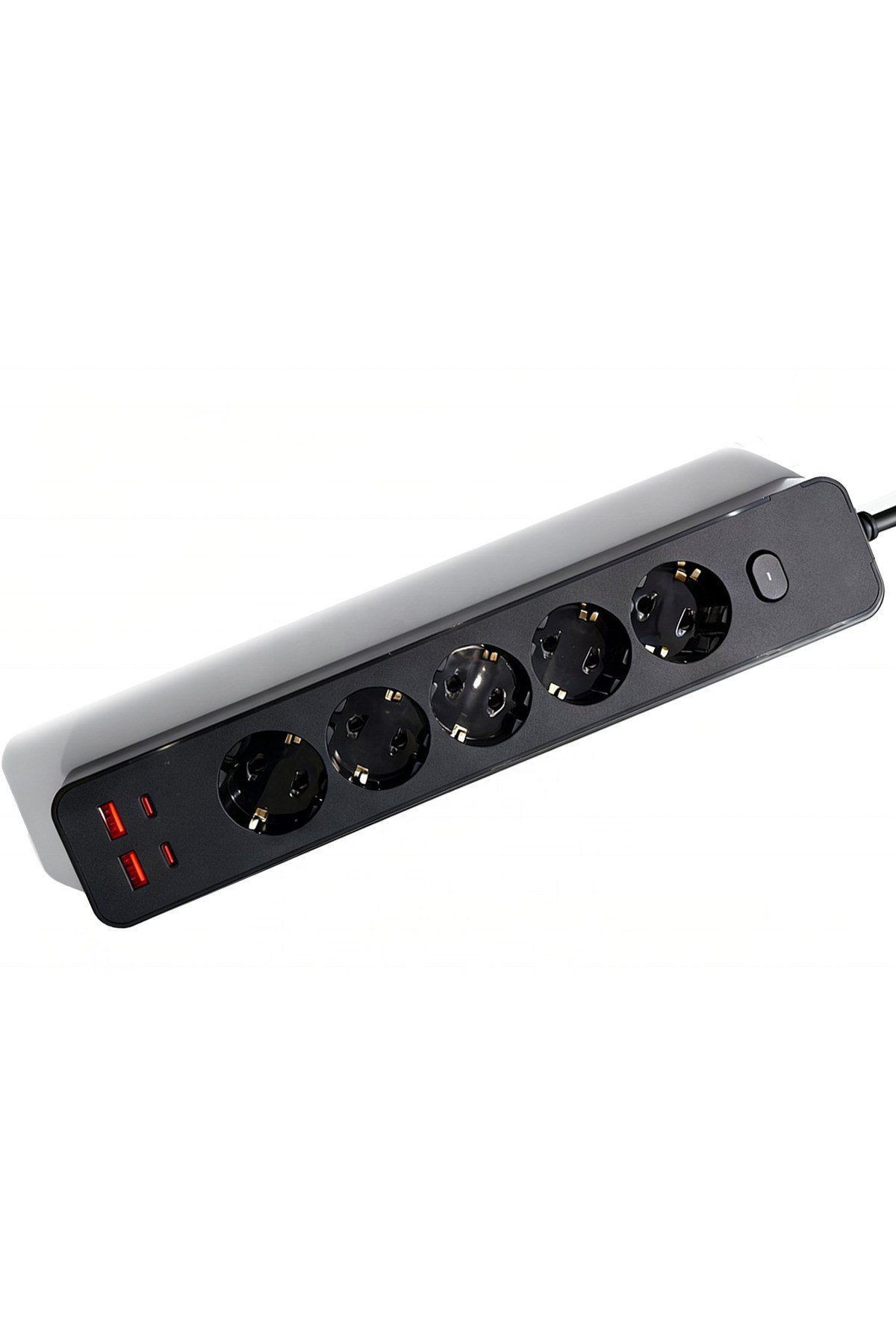 Topraklı 5'li Çoklu Priz 2 USB-C 2 USB-A Çıkışlı 2500W Anahtarlı Uzatma Prizi