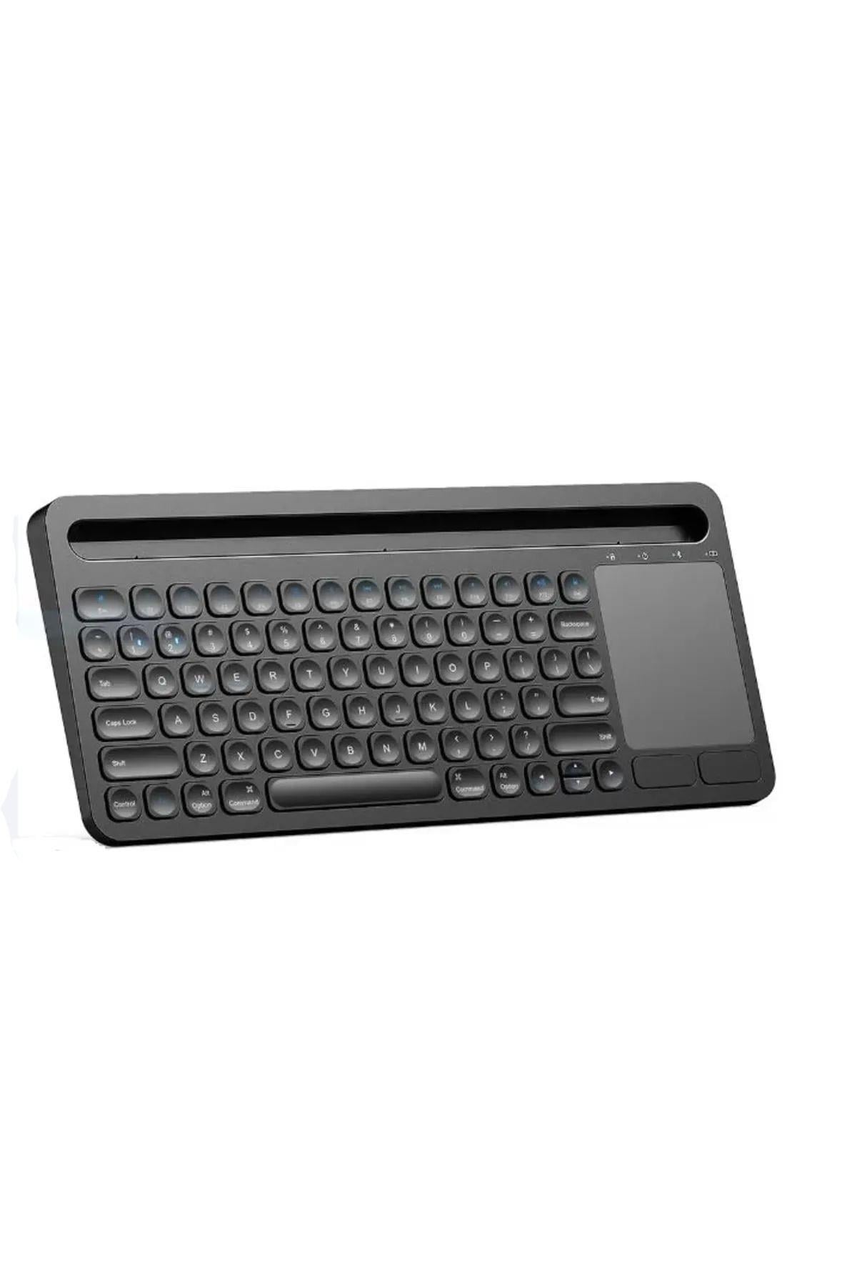 Touchpad Kablosuz Q Klavye Kablosuz Tablet Klavyesi Şarjlı Klavye Bluetooh Wıreless Keyboard Siyah