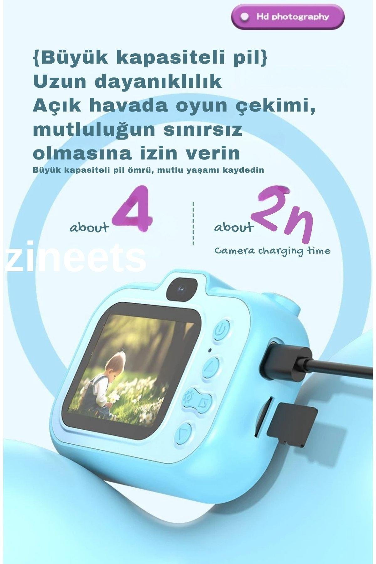 Tripodlu Mini 1080p Hd Çocuk Kamera Dijital Fotoğraf Makinesi 2.0 Inç Ekran