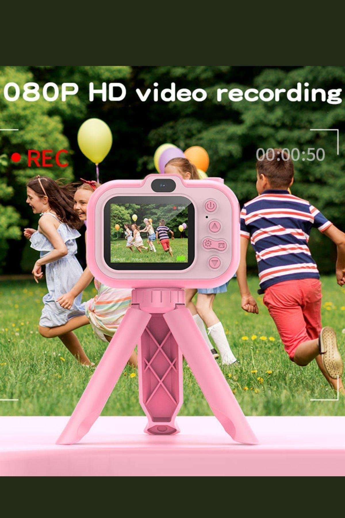 Tripodlu Mini 1080p Hd Çocuk Kamera Dijital Fotoğraf Makinesi 2.0 Inç Ekran