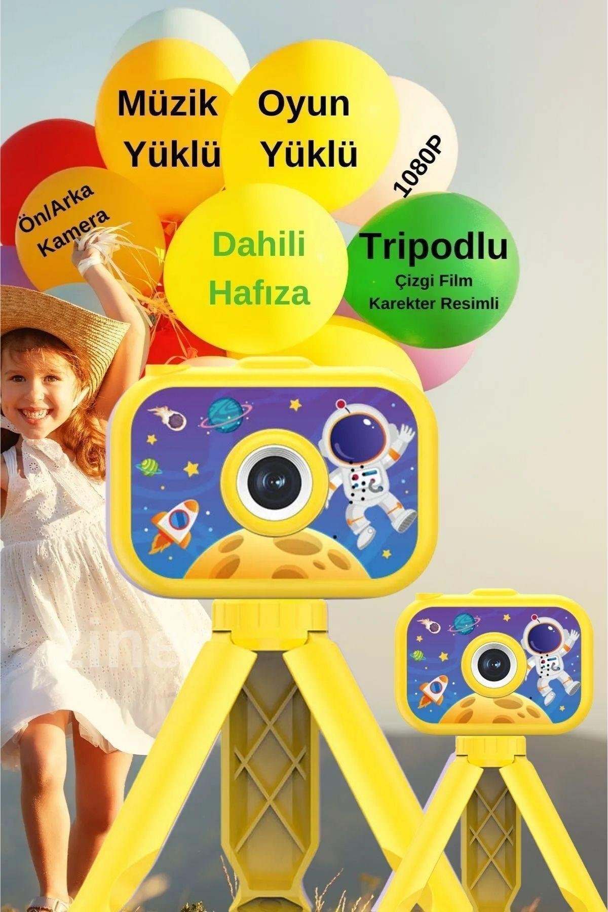 Tripodlu Mini 1080p Hd Çocuk Kamera Dijital Fotoğraf Makinesi 2.0 Inç Ekran
