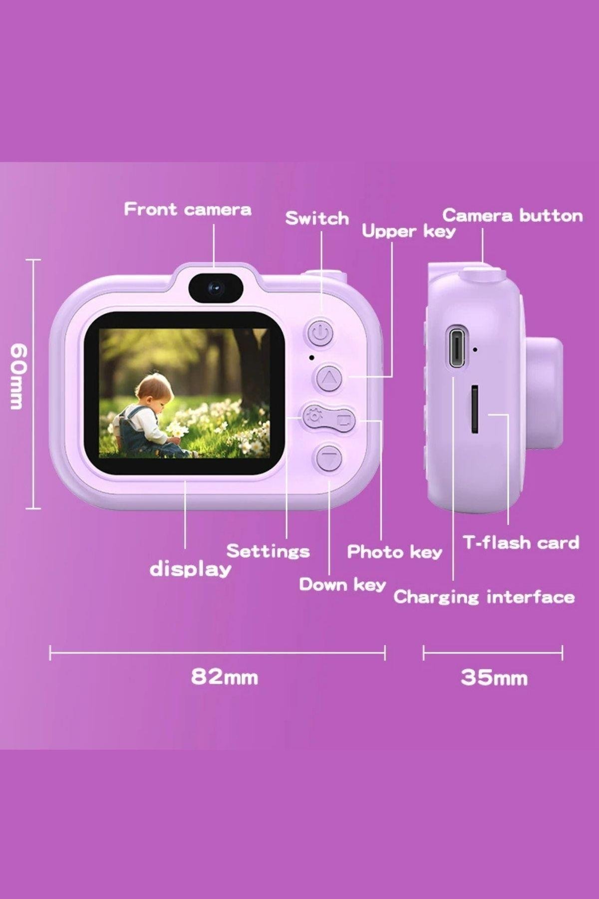 Tripodlu Mini 1080p Hd Çocuk Kamera Dijital Fotoğraf Makinesi 2.0 Inç Ekran