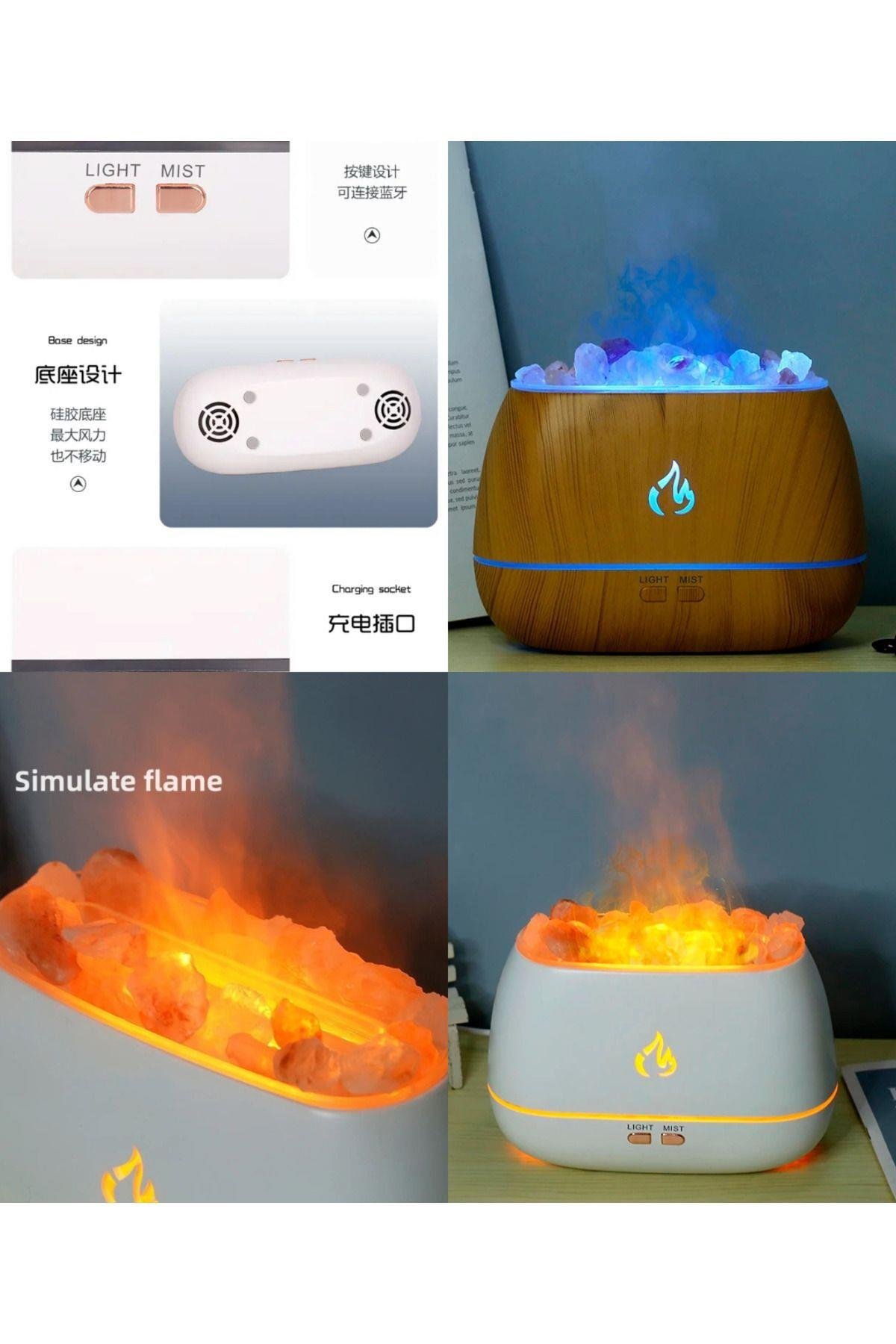 Tuz Lambalı  Hava Nemlendirici Tuz Hediyeli Humidifier 200 ml Salt Lamp Ultrasonik Gece Lambası