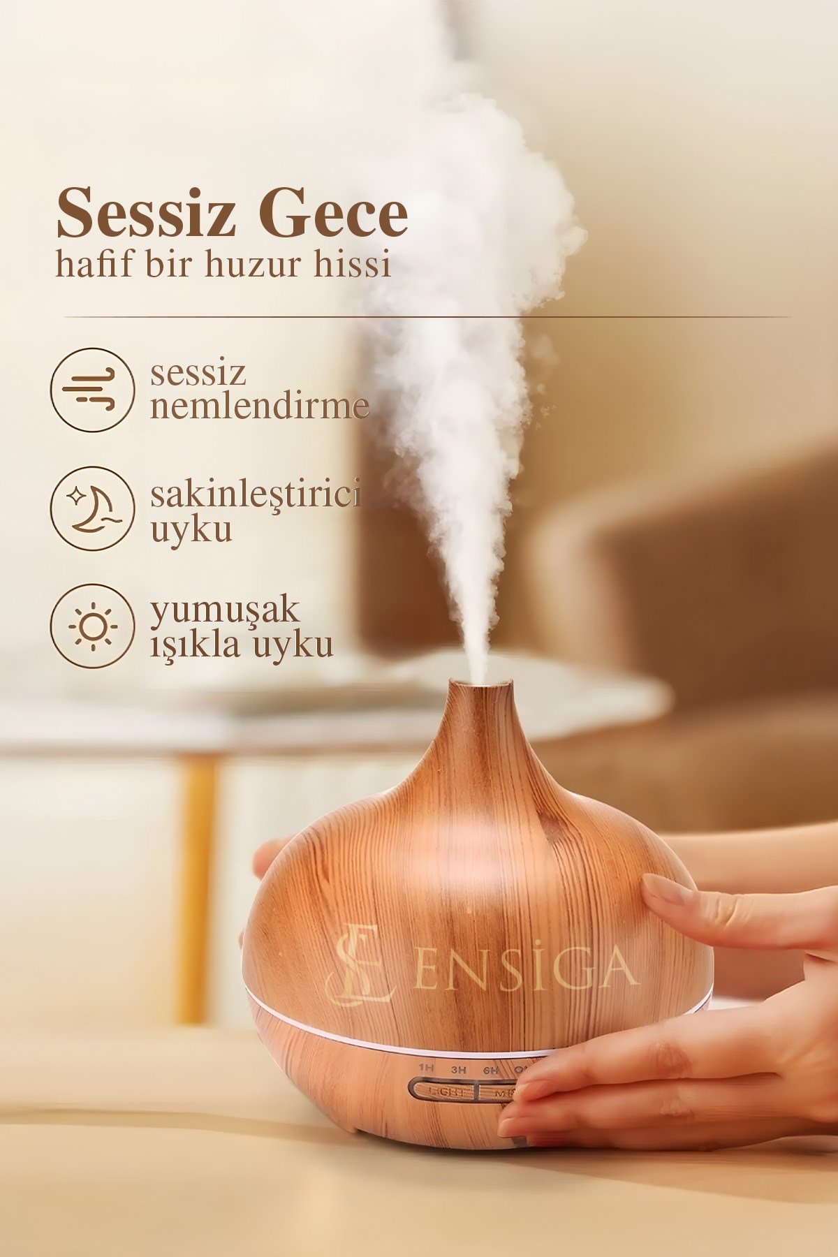Uzaktan Kumandalı 550ml Aroma Difüzörü Ultrasonik Hava Nemlendirici Buhar Makinesi 7 Renk Led