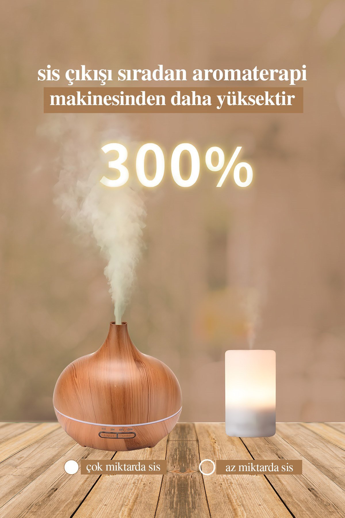 Uzaktan Kumandalı 550ml Aroma Difüzörü Ultrasonik Hava Nemlendirici Buhar Makinesi 7 Renk Led