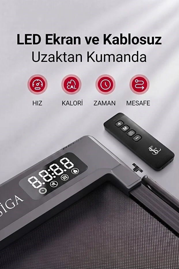 Yeni Nesil Bluetoothlu Koşu Bandı Müzik Çalarlı 10-12 KM Hız 2 HP Kumandalı Band
