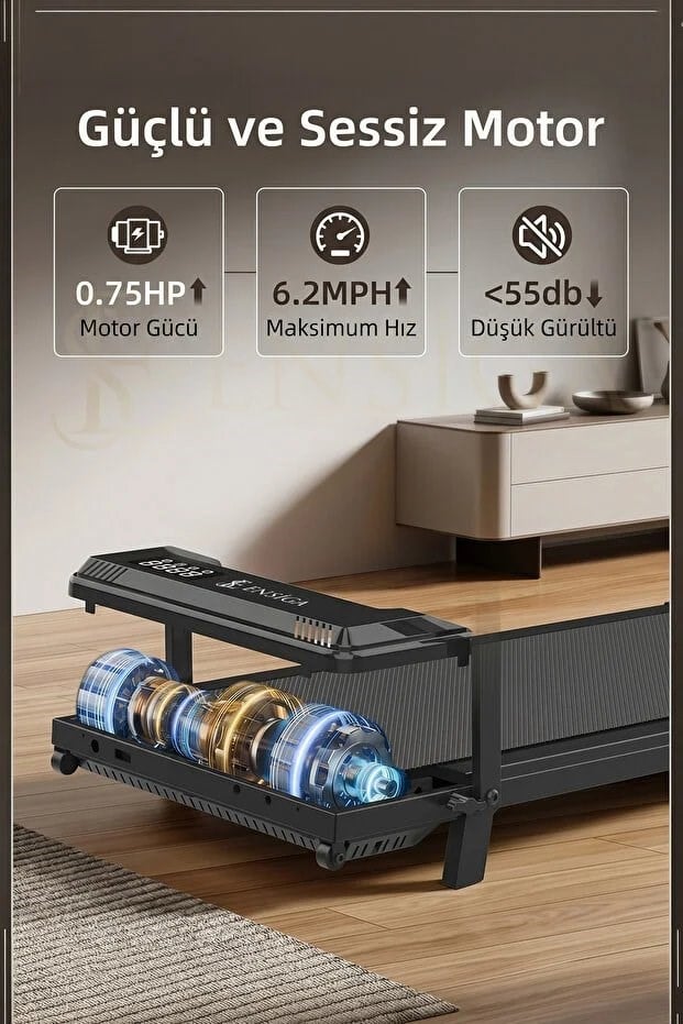Yeni Nesil Bluetoothlu Koşu Bandı Müzik Çalarlı 10-12 KM Hız 2 HP Kumandalı Band