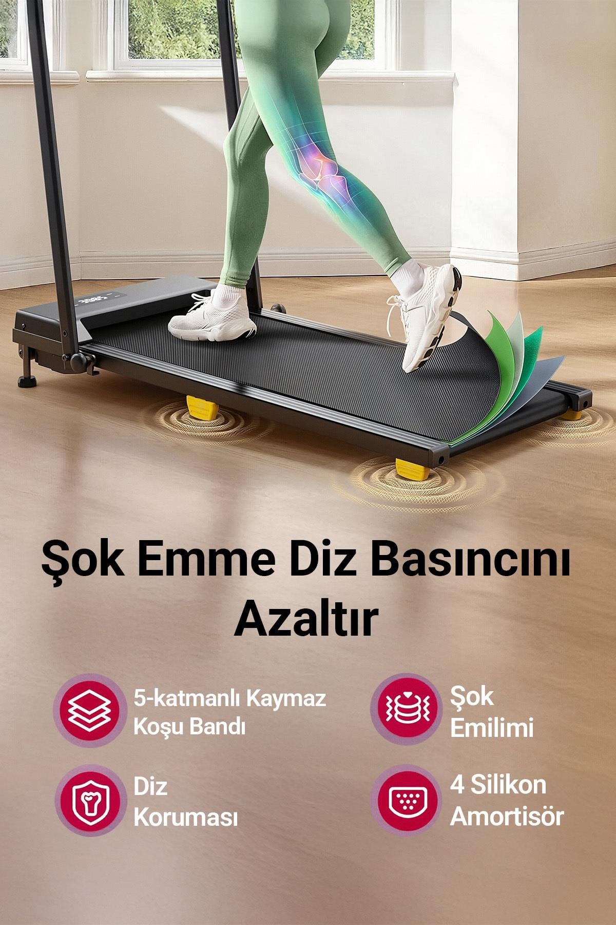 Yeni Nesil Bluetoothlu Koşu Bandı Müzik Çalarlı 10-12 KM Hız 2 HP Kumandalı Band