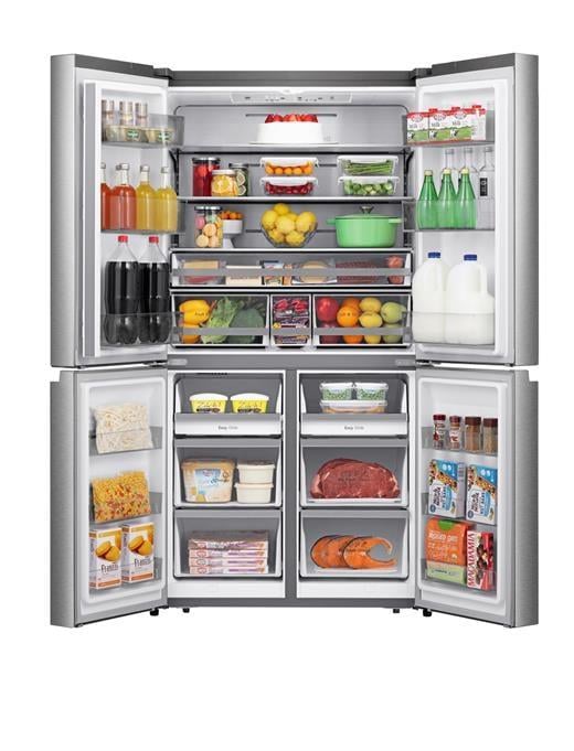 HISENSE RQ758N4SBSE 609 LT. 4 KAPILI GARDIROP TİPİ NO FROST İNOX BUZDOLABI 