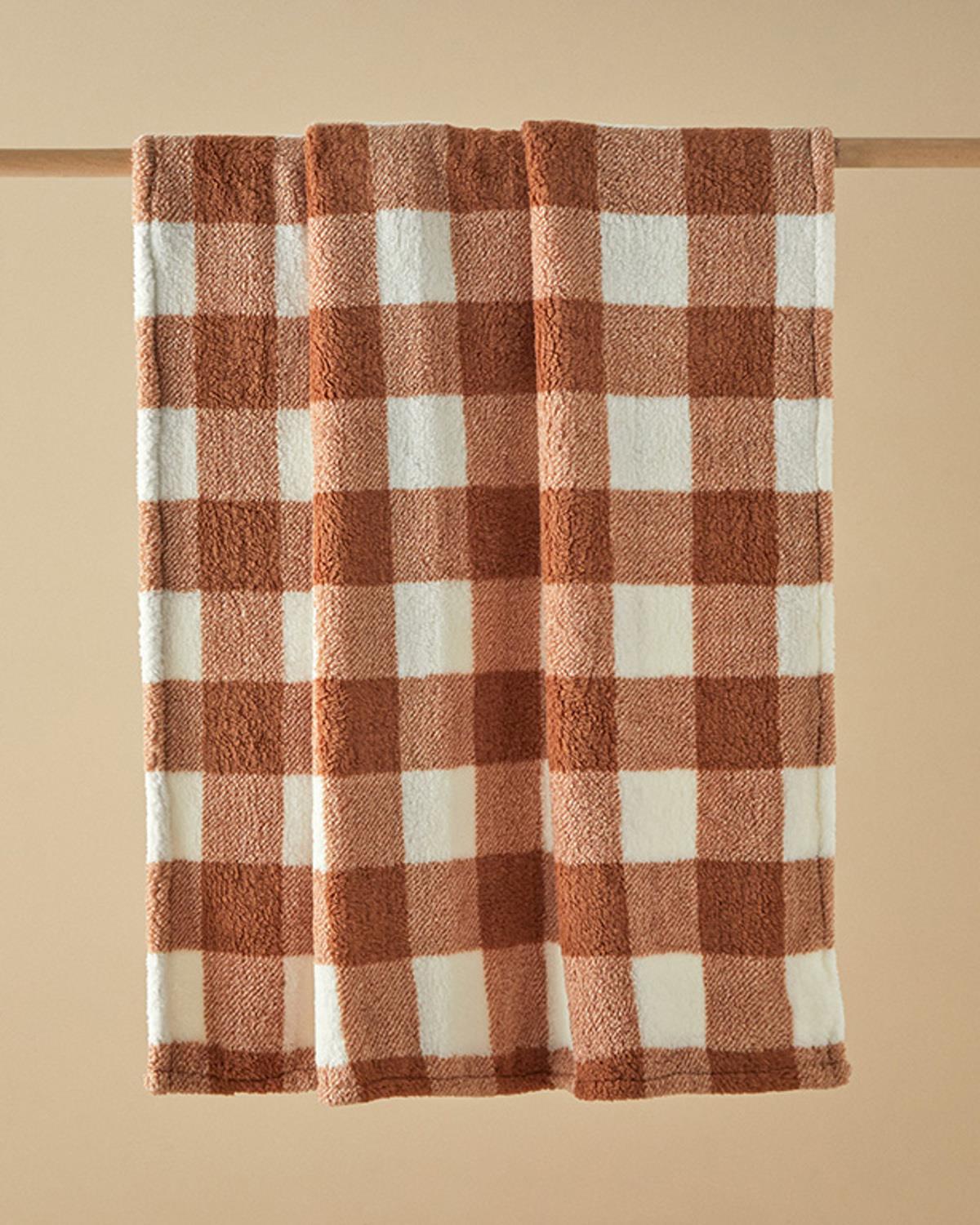 Одеяло Шерпа с щампа 120x170 см Brown