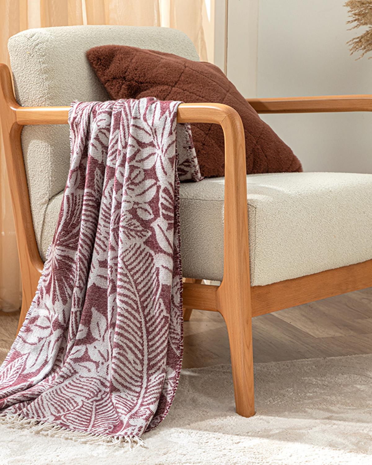Flores Chair Shawl 130x170 cm Maroon
